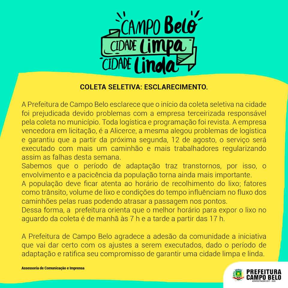 Esclarecimentos sobre a coleta seletiva