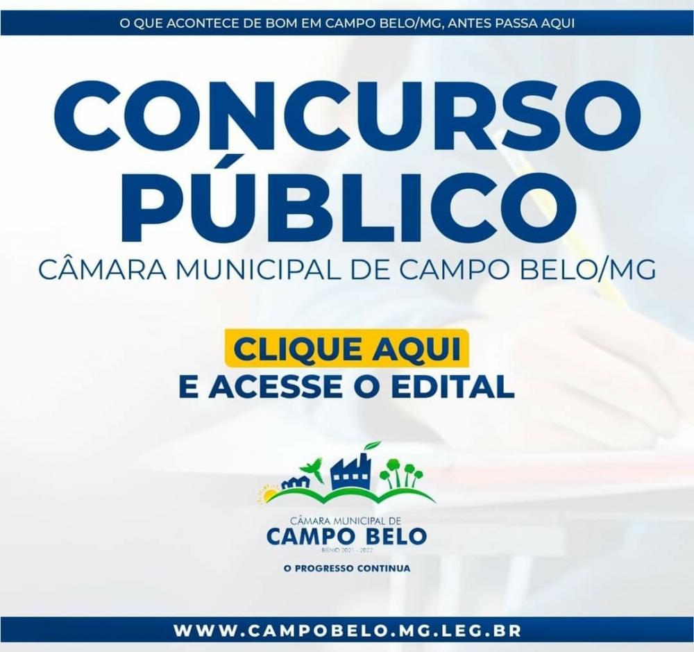 Câmara Municipal de Campo Belo/MG abre Concurso Público com 17 vagas disponíveis, saiba mais!
