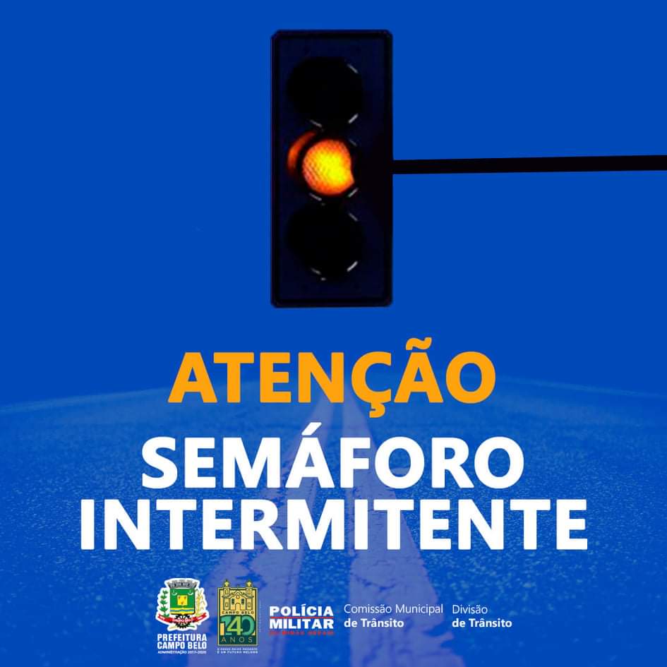 Semáforos passam a funcionar com luz amarela piscante durante as madrugadas em Campo Belo
