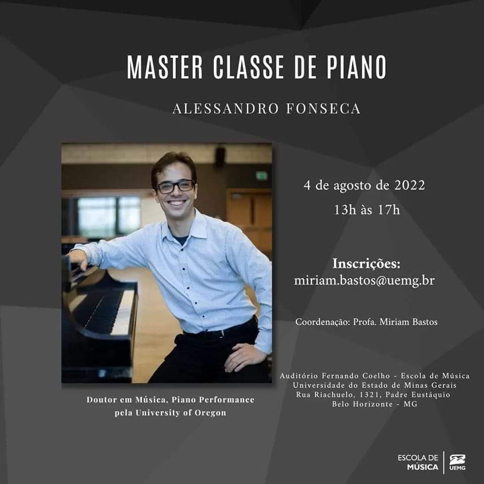 Masterclass na UEMG em BH dia 4 de agosto. Todos convidados