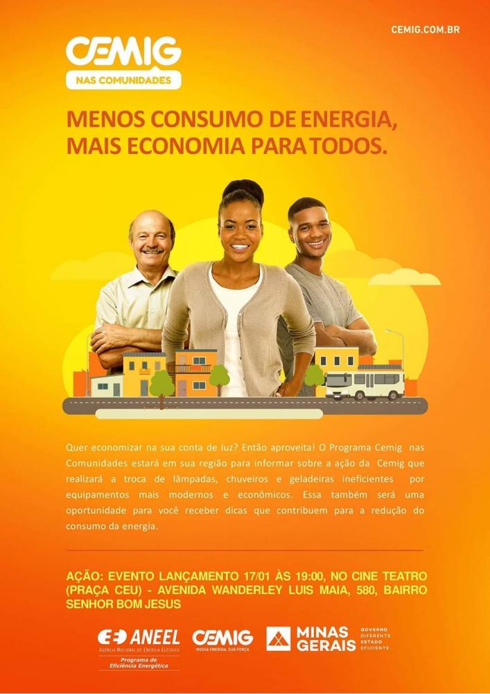 Campo Belo será contemplada com ação de economia de energia da CEMIG