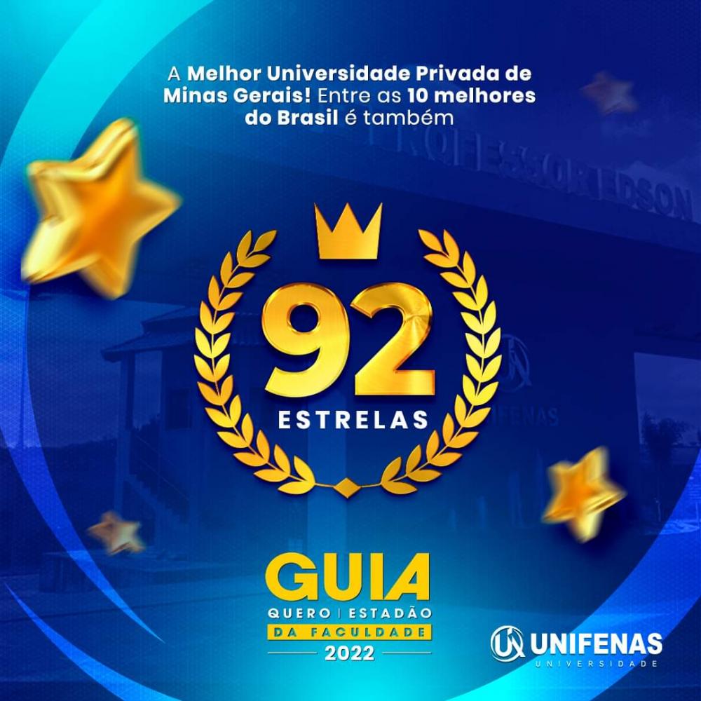 Desde que começou a participar da avaliação, a UNIFENAS cresce 10 estrelas em média, por edição. 