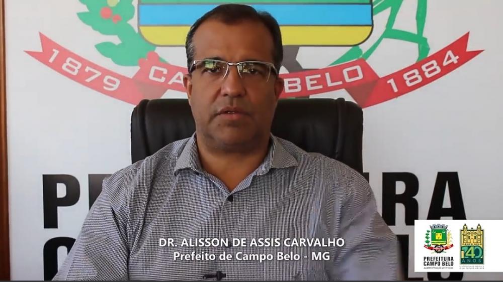Prefeito de Campo Belo Dr Alisson, fala do decreto publicado hoje