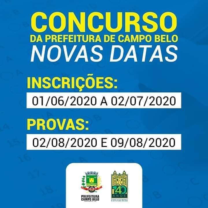 PREFEITURA DE CAMPO BELO ESTÁ COM DOIS EDITAIS DE CONCURSO PÚBLICO EM ABERTOS