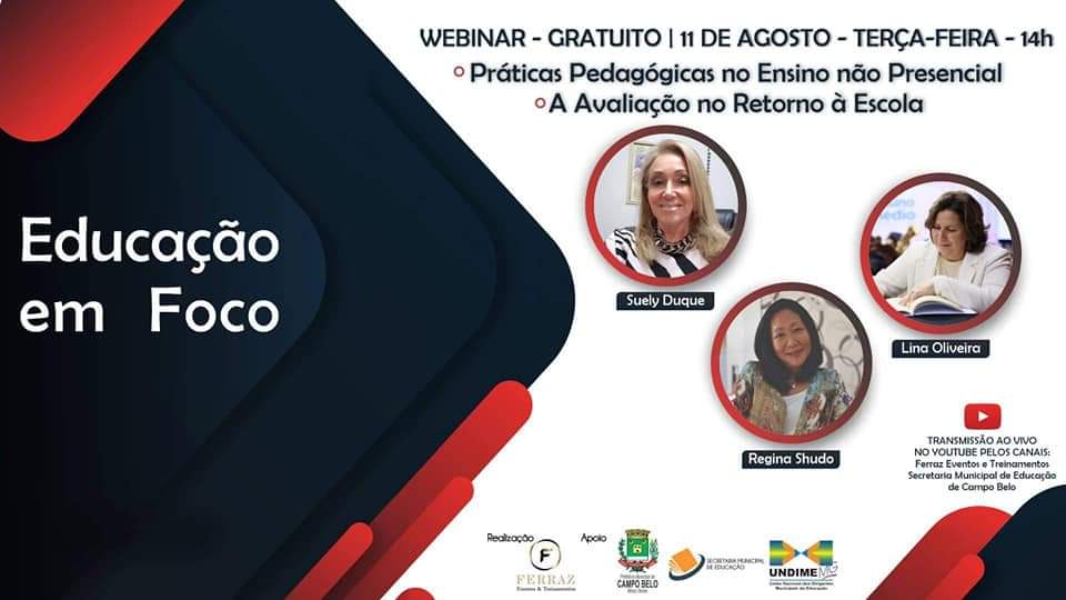 Município realizará Webinar com foco na Educação debatendo os desafios da atualidade.