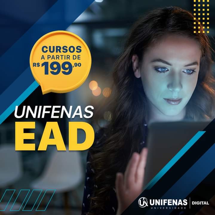 A qualidade do presencial agora em sua casa, matricule-se para o EAD UNIFENAS e estude pagando a partir de R$199,00