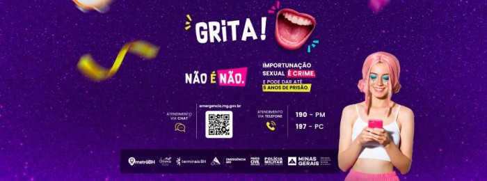 Campanha incentiva denúncias de importunação sexual no Carnaval