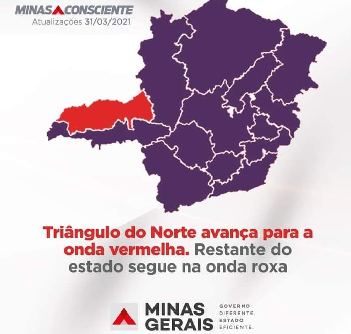 Após aderir à onda roxa, a macrorregião Triângulo do Norte apresentou melhora em todos os indicadores relacionados à covid-19 e pode avançar para a onda vermelha.