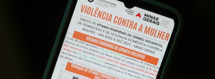 Estudo indica redução de 14,7% no número de mulheres vítimas de crimes violentos em Minas