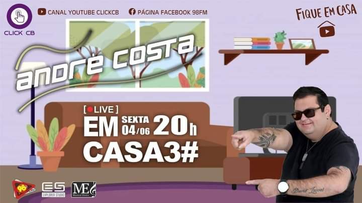 Hoje é sexta, dia de ficar em casa e cantar com o cantor André Costa 